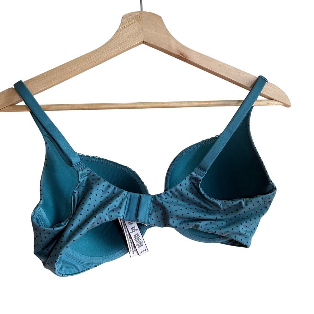 Victoria's Secret teal blue polka dot perfect shape bra‎ women's size 34D lace - Picture 5 of 5